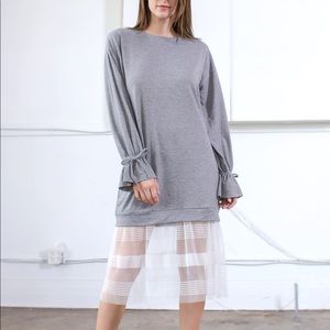 Lace Detail Sweatshirt Dress